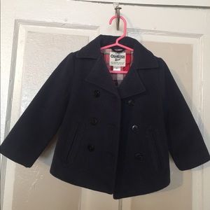 SOLD Oshkosh B’gosh Navy blue pea coat size 2t